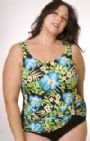 Buy Maui Floral One Piece Plus Size Draped Waist Swimsuit by Shore Shapes Plus Size Swimsuits Plus Size Swimsuit