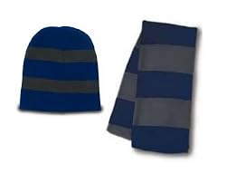 Sportsman Striped Knit Beanie Hat and Scarf Set Multiple Colors Available