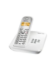 Siemens Gigaset AS285 DECT Schnurlostelefon mit Anrufbeantworter, beleuchtetes Display und Tastatur, weiß/ silber