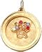 Tree of Life Basket of Flowers in Circle, 14K Gold Charm