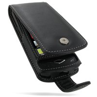 PDair Leather Case for Samsung Wave GT-S8500 - Flip Type (Black)