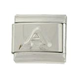 Silver Letter A Italian Charm Link by SUTJI