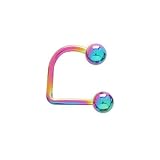 Titanium Lippy Loop Labret with Ball Beads Multi