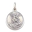 St. Michael Sterling Silver Medal Pendant.18" Steel Necklace Chain