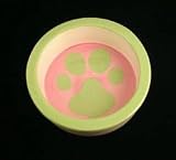 Melia Pink Watercolor Paw Design Ceramic Dog Bowl-LARGE
