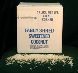 SWEETENED FANCY SHRED COCONUT, Bulk Pack, 10 Pounds