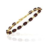 0.03 Cts Diamond & 13.35 Cts Garnet Bracelet in 14K Yellow Gold