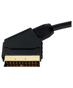 0.5m Scart Cable - Premium Quality / 24k Gold / Fully Wired / Shielded / 21-pin / Audio / Video / Male to Male