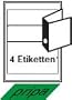 pripa Etiketten f�r Ordnerr�cken breit 190 x 61 mm xl, 25 Blatt A4 selbstklebende Etiketten. Der Einzelbogen ist aufgeteilt in 4 Etiketten pro Bogen = 100 Etiketten/Pack