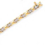 10K Yellow Gold Rbc Diamond Bar Bracelet D.25tw