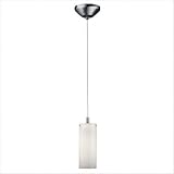 Capitola Pendant Shade in Vertical White Lined Glass with Holder Options