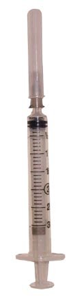MonoJect Syringes with Needles 3cc RL 22x1 Box/100