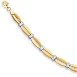 10k Two-Tone Diamond Accented Bracelet - 7.25 Inch