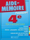 Aide-M�moire Passeport : 4e - 13-14 ans