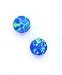 14k Yellow 6 mm Round Dark Blue Opal Earrings