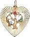 Tree of Life Heart Open Back with Basket , 14K Gold Charm