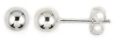 5mm Ball Stud Earrings (Sterling Silver)