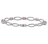 Pink Sapphire Bracelet in 14k white gold