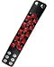 Outer Rebel Fashion Studded Wristband Bracelets- Black with Red & Black Studs in Check Pattern