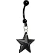 Handcrafted Genuine Swarovski Jet Star Black Titanium Belly Ring