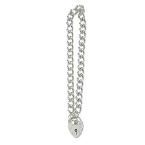 Sterling Silver Curb Charm Bracelet