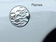 2005-06 Ford Mustang Fuel Door Cover-Flames-Chrome Covers Fuel Door Covers