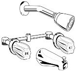 0118000 2H BS TUB/SHWR FAUCET - LDR INDUSTRIES - FAUCETS