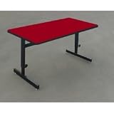 30 x 48 Computer Table - Adjustable - Red (Red) (26H x 32W x 48D)