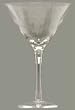 Individually Hand Etched Fleur De Lis Ring Large Martini Glass 8 1/4"H Set / 4