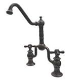 Whitehaus Twisthaus Bridge Faucet W/ Swivel Spout & Cross Handles WHTTSCR3-9771-AB