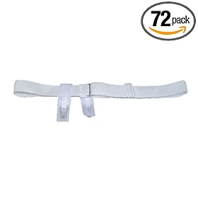 Duro-Med 1 Plush Elastic Sanitary Belt with Satin Tabs, White, Carton of 6 Dozen