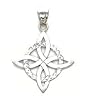 Charm - 14kt White Gold Solid Polished Diamond-cut Trinity Pendant