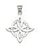 Charm - 14kt White Gold Solid Polished Diamond-cut Trinity Pendant