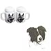 Border Collie Large Salt and Pepper Shakers, Porcelain by Rosalinde (4')