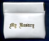 WHITE SNAP CLOSE ROSARY CASE