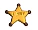 All Products : Knob - Sheriff Yellow Badge with Saddle Brown Tips