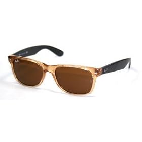 RAY BAN 2132 NEW WAYFARER 945L HONEY PLASTIC SUNGLASSES