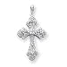 14k White Gold Diamond Cross Pendant - Measures 35.6x19.4mm
