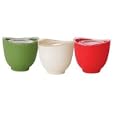 iSi Basics Flexible Silicone Prep Bowls, Set of 3, Red, White, Wasabi