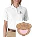 Women's polo shirt with embroidered image of: powder compact