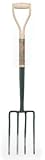 Stockton Heath Forge R410 Forged Digging Fork, 32 Inch Wood Handle with Wood YD Grip