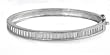 Sterling Silver Bangle Bracelet Featuring Emerald Cut Clear CZs