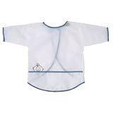 SugarBooger Peek-a-Boo Activity Bib Blue Berry. Waterproof Bib with Sleeves.