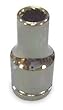 Westward 1EZU5 Socket, 1/4 In Dr, 12 Point, 8mm, 1 In L