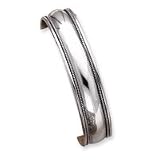 Sterling Silver 14.5mm Antiqued Cuff Bangle Bracelet