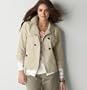 Ann Taylor Loft Women's Desert Sand Petite Cotton/Linen Trench Jacket