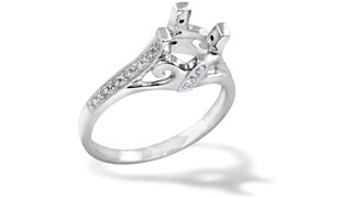 0.31 CT TW DIAMOND ENGAGEMENT RING SETTING SET IN 18K WHITE GOLD