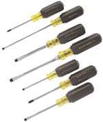 Klein 85076 7 Piece Screwdriver Set with Cushion Grip Assortment and Pouch