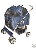 Navy Blue Heavy Duty Twin Double Pet Stroller