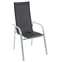 greemotion 427621 Stapelsessel Porto hoch, Stahl, silber/schwarz